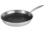 Bratpfanne RESTO KITCHENWARE "Achird Pfanne aus Tri-Ply (Edelstahl + Aluminium + Edelstahl) ofenfest", silber (silberfarben), H:5,5cm L:51cm Ø:28cm, Pfannen, Bratpfanne, Die 3-schichtige Basis ermöglicht eine Energieeinsparung von 25%
