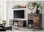 Wohnwand HOME AFFAIRE "BROOKLYN", grau (matera, old mix dekor, absetzung matera), B:255cm, Kastenmöbel-Sets, Wohnwand