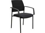 Schäfer Shop Select Besucherstuhl SSI PROLINE MEETING 10, 4-Fuß, Armlehnen, Netzrücken, gepolsterter Sitz, stapelbar, schwarz, 2er-Set