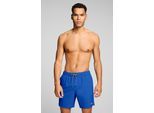 Badeshorts PUMA "PUMA SWIM MEN MID SHORTS 1P", Herren, Gr. M, N-Gr, blau (ultra blau), Web, Obermaterial: 100% Polyester, Badehosen Badeshorts, High-Tech Reißverschluss an der Gesäßtasche, Seitentaschen