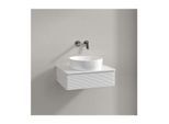 Villeroy und Boch Antao Waschtisch-Unterschrank L07150GF mit Beleuchtung, 1 Auszug, 600 x 190 x 500 mm, Front mit Struktur, Glossy White Lacquer / Glossy White Lacquer
