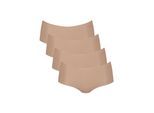 Panty SLOGGI "Panty Zero Microfiber Shorts 2.0 4er Pack", Damen, Gr. XL, beige (nude), Obermaterial: 76% Polyamid PA. 24% Elasthan EL., Unterhosen Panty