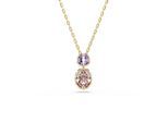 Kette mit Anhänger SWAROVSKI "Schmuck Geschenk Chroma Halskette", gelbgoldfarben, kristallweiß, rosa, lila, Halsketten, Damen, Metall, mit Swarovski Kristall