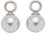 Einhänger für Ohrschmuck LEONARDO "Perla Beauty`s", grau (edelstahlfarben, grau), Ohrringe, Damen, Edelstahl Perlen, Edelstahl, Perlen, mit Perle (imitiert)