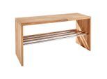 Linea Natura Schuhregal, Eiche, Holz, Metall, Wildeiche, massiv, 81x40x30 cm, Garderobe, Schuhaufbewahrung, Schuhregale