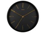 Karlsson Wanduhr Belle, Schwarz, Gold, Metall, 35x35x4 cm, Dekoration, Uhren, Wanduhren