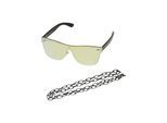 Sonnenbrille URBAN CLASSICS "Urban Classics Unisex 103 Chain Sunglasses", Damen, schwarz, gold mirror, Sonnenbrillen Sonnenbrille