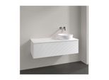 Villeroy und Boch Antao Waschtisch-Unterschrank K34150MT 120x36x50cm, Hahnloch, Waschbeckenplattenfarbe Lack, white matt lacquer