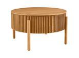 Waldwelt Couchtisch , Eichefarben , Holz, Holzwerkstoff , Eiche , furniert, massiv , rund , rund , 75x42x75 cm , Stauraum, herausnehmbares Tablett, einfacher Aufbau , Wohnzimmer, Wohnzimmertische, Couchtische, Couchtische rund
