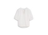TOM TAILOR Damen Bluse aus Baumwolle, weiß, Uni, Gr. 44