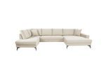 Möbelix , Creme , Textil , Uni , Füllung: Schaumstoffflocken,Schaumstoffflocken , Ottomane links, U-Form , 362x195 cm , Rücken echt, haustierfreundlicher Bezug , Wohnzimmer, Sofas & Couches, Wohnlandschaften, Wohnlandschaften U-Form