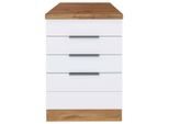Held , Weiß, Eiche Wotan , Holzwerkstoff , 3 Schublade(n) Schubladen , 60x86x60 cm , Made in Germany , Küche, Küchenblöcke, Küchenschränke, Küchenumbauschränke