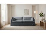 3-Sitzer OTTO HOME "Joucas, Hussensofa, Breite 244 cm", grau (dunkelgrau), B:244cm H:85cm T:104cm, 100% polyester, Sofas, extra tiefe Sitzfläche, mit Faserball-Füllung für mehr Sitzkomfort