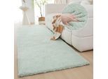 Hochflor-Läufer OTTO HOME "Microfaser Teppich Magong, besonders weich, sehr feiner Flor" Gr. 19, grün (pastellgrün), B:80cm H:30mm L:500cm, Kunstfaser, Teppiche, uni Teppiche, Wohnzimmer, Schlafzimmer, Kinderzimmer, Flur, Brücke