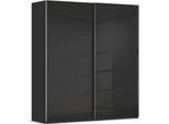 Schwebetürenschrank RAUCH "Kleiderschrank Schrank Garderobe Schlafzimmerschrank CONTIDO", schwarz (schwarz, glas schwarz), B:201cm H:223cm T:68cm, Holzwerkstoff, Schränke, Schwebetürenschrank, aus hochwertigem Material in 6 Breiten 2 Griff-Farben MADE IN GERMANY