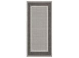 Teppich ANDIAMO "ARIZONA 2" Gr. 2, grau, B:67cm H:5mm L:140cm, Kunstfaser, Teppiche, Teppich, Flachgewebe, mit Bordüre, In- und Outdoor geeignet, wetterfest