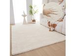 Hochflor-Teppich OTTO HOME "Microfaser Teppich Magong, besonders weich, sehr feiner Flor" Gr. 2, beige (creme), B:80cm H:30mm L:150cm, Kunstfaser, Teppiche, uni, Wohnzimmer, Schlafzimmer, Kinderzimmer, auch rund und als Läufer