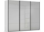Schwebetürenschrank RAUCH "Kleiderschrank Schrank Garderobe Schlafzimmerschrank CONTIDO", grau (seidengrau, glas seidengrau), B:271cm H:223cm T:68cm, Holzwerkstoff, Schränke, Schwebetürenschrank, aus hochwertigem Material in 6 Breiten 2 Griff-Farben MADE IN GERMANY