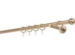 Gardinenstange MYDECO "20mm Ball Wandträger 12 cm", grau (messingfarben), L:270cm, Gardinenstangen, Gardinenstange