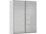 Schwebetürenschrank RAUCH "Kleiderschrank Schrank Garderobe Schlafzimmerschrank CONTIDO", grau (seidengrau, glas seidengrau), B:181cm H:223cm T:68cm, Holzwerkstoff, Schränke, Schwebetürenschrank, aus hochwertigem Material in 6 Breiten 2 Griff-Farben MADE IN GERMANY