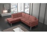 Ecksofa EGOITALIANO "Shakira, Design und Sitzkomfort auf hohem Niveau, tolle Details", braun (cedar wood), B:240cm H:84cm T:212cm, Sofas, Ecksofa, mit Ottomane, L-Form, elegante Metallfüße