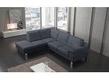 Ecksofa EGOITALIANO "Shakira, Design und Sitzkomfort auf hohem Niveau, tolle Details", grau (charcoal), B:240cm H:84cm T:212cm, Sofas, Ecksofa, mit Ottomane, L-Form, elegante Metallfüße