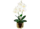 Kunstblume I.GE.A. "Orchidee", weiß, B:18cm H:42cm L:12cm, Polyester, Kunstpflanzen, Kunstblume