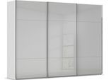 Schwebetürenschrank RAUCH "Kleiderschrank Schrank Garderobe Schlafzimmerschrank CONTIDO", grau (seidengrau, glas seidengrau), B:301cm H:223cm T:68cm, Holzwerkstoff, Schränke, Schwebetürenschrank, aus hochwertigem Material in 6 Breiten 2 Griff-Farben MADE IN GERMANY