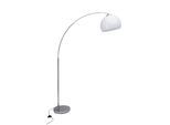 BRILLIANT Bogenlampe "Vessa - Bogenstehleuchte", weiß (chromfarben, weiß), 1, Ø 30cm H: 166cm, 1 Stk., Leuchten, Stehlampe Wohnzimmer, H 166 cm, B 122 cm, E27-Fassung, Bogenleuchte, Bogenlampe