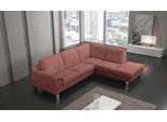 Ecksofa EGOITALIANO "Shakira, Design und Sitzkomfort auf hohem Niveau, tolle Details", braun (cedar wood), B:240cm H:84cm T:212cm, Sofas, Ecksofa, mit Ottomane, L-Form, elegante Metallfüße