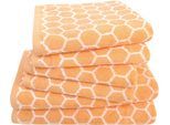 Handtuch Set DYCKHOFF "Pure Natural Honey", orange, 6, Frottier, Frottier, Obermaterial: 100% Baumwolle, Handtuch-Sets, Handtuch Set, BIO Baumwolle, GOTS