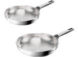 Pfannen-Set TEFAL "Emotion+", silber (edelstahl), Pfannen, Pfannen-Set, Premium Edelstahl, Induktion, spülmaschinenfest, hochglanzpoliert