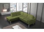 Ecksofa EGOITALIANO "Shakira, Design und Sitzkomfort auf hohem Niveau, tolle Details", grün (kiwi), B:240cm H:84cm T:212cm, Sofas, Ecksofa, mit Ottomane, L-Form, elegante Metallfüße