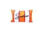 Sitzkissen CAPELLI NEW YORK, rot, orange, gestreift, B:25cm L:40cm, Mischgewebe, Dekokissen_Sitzkissen_Kissenhüllen, Sitzkissen