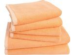 Handtuch Set DYCKHOFF "Pure Natural Uni", orange, 6, Frottier, Frottier, Obermaterial: 100% Baumwolle, Handtuch-Sets, Handtuch Set, BIO Baumwolle, GOTS