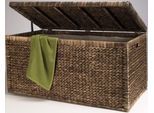 Truhe HOME AFFAIRE, braun, B:95cm H:44cm T:47cm, Geflecht Wasserhyazinthe, Truhen, Truhe, innen mit Baumwolle bespannt