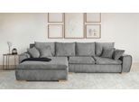 Ecksofa HOME AFFAIRE "Katja L-Form, B: 325 cm - OTTO. Verlässliche Qualität.", grau (hellgrau), B:325cm T:183cm, 100% Polyester, Sofas, Ecksofa, Bettfunktion, Bettkasten & 4 Zierkissen