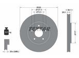 TEXTAR Bremsscheibe 92278905 330mm 28mm für VW Chrysler LANCIA Fiat DODGE
