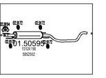 MTS Mittelschalldämpfer 0150595 für Opel