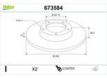 VALEO Bremsscheibe 673584 Hinterachse voll 282mm 10mm für HONDA