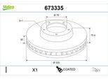 VALEO Bremsscheibe 673335 Vorderachse belüftet 325mm 30mm für MAN VW