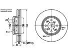 ATE Bremsensatz, Scheibenbremse ijf1415b04 Vorderachse belüftet 282mm 25mm für NISSAN HONDA MG