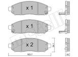 METELLI Bremsbelagsatz, Scheibenbremse 2207431 für NISSAN