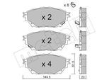 METELLI Bremsbelagsatz, Scheibenbremse 2212220 für MITSUBISHI