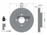 TEXTAR Bremsscheibe 92134803 256mm 24mm für MITSUBISHI SMART