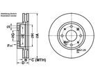 ATE Bremsscheibe 24012601551 belüftet 275mm 26mm für KIA