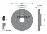 TEXTAR Bremsscheibe 92263303 256mm 24mm für CHEVROLET