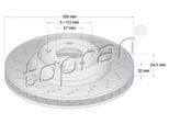 TOPRAN Bremsscheibe 407773 Vorderachse Gelocht 330mm 32mm für Mercedes