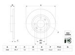 BOSCH Bremsscheibe 0986479h54 voll 268mm 12mm für Peugeot