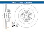 ATE Bremsscheibe 24011101912 voll 290mm 11mm für RENAULT